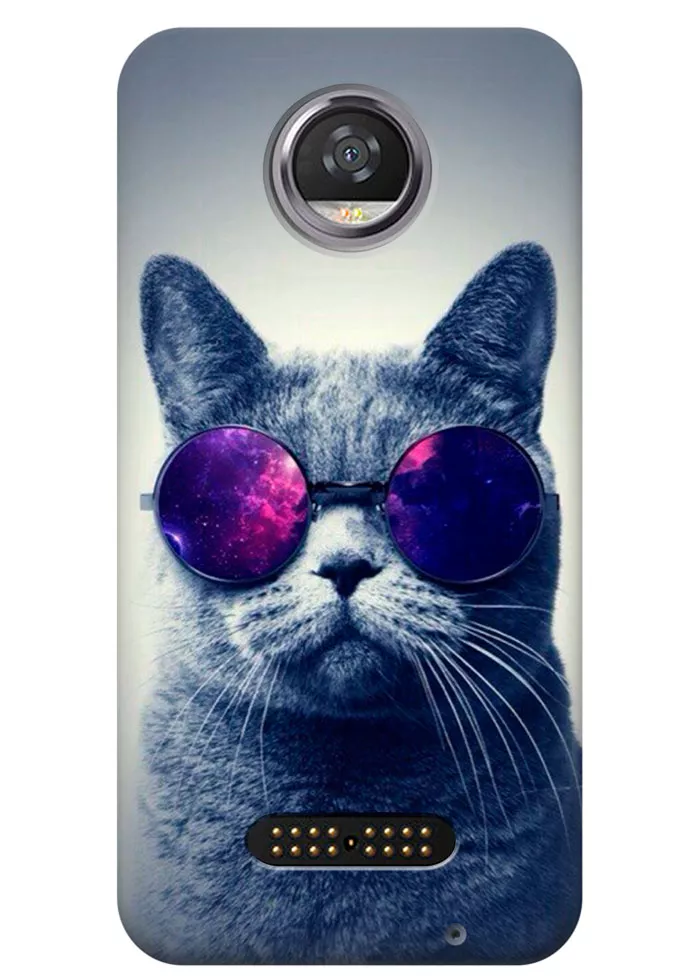 Чехол для Motorola Moto Z2 Play - Кот в очках