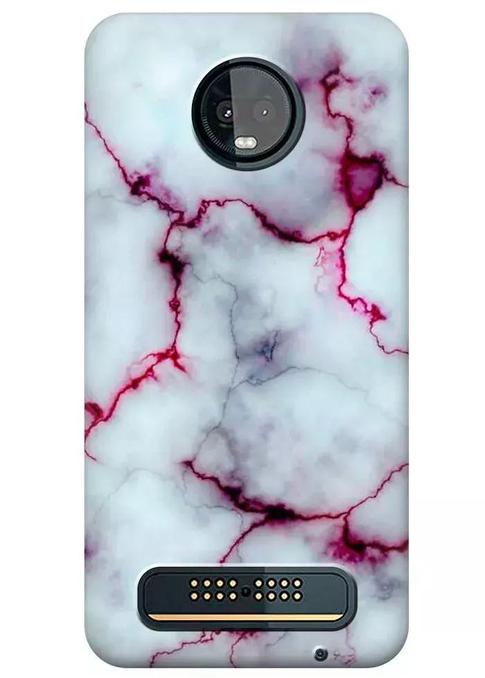 Чехол для Motorola Moto Z3 - Розовый мрамор