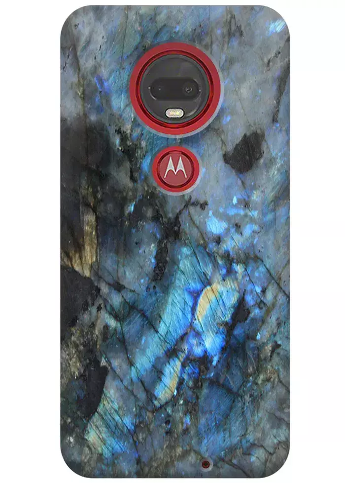 Чехол для Motorola Moto G7 - Синий мрамор