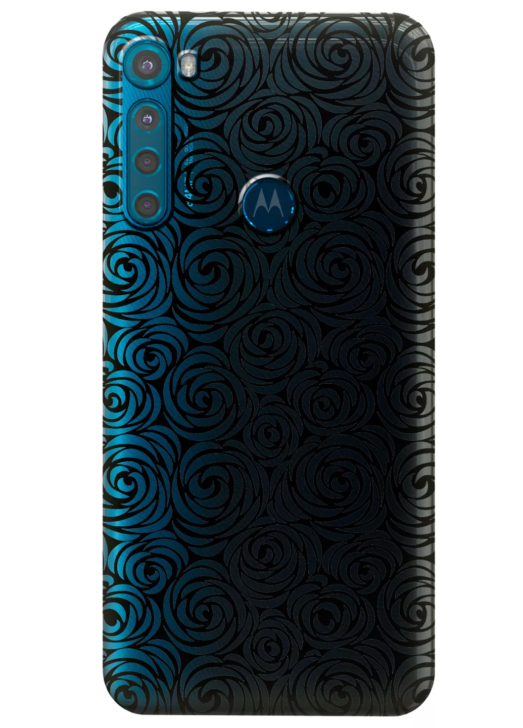 Чехол для Motorola One Fusion - Черные узоры