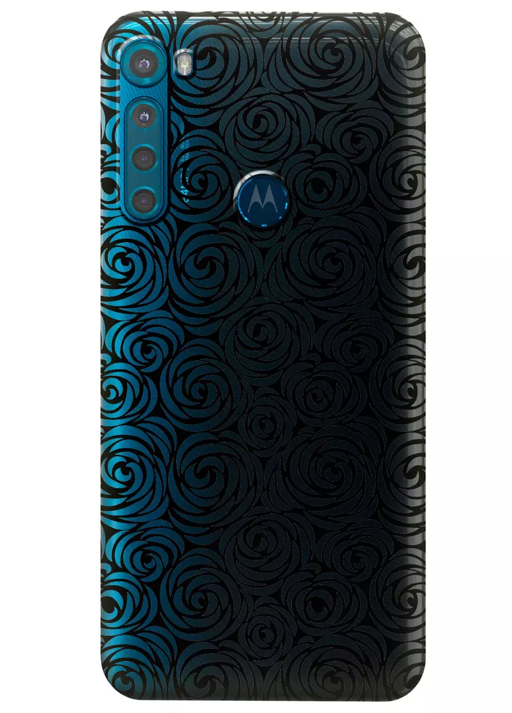 Чехол для Motorola One Fusion Plus - Черные узоры