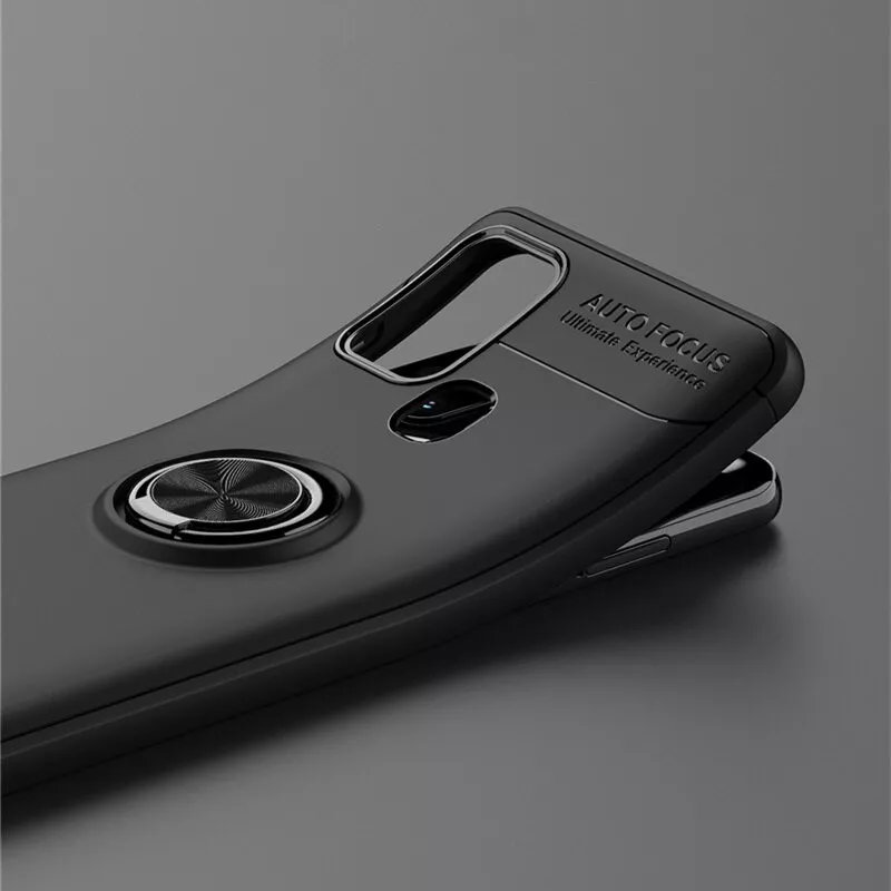 TPU чехол Deen ColorRing под магнитный держатель (opp) для Samsung Galaxy M31, Черный / Черный