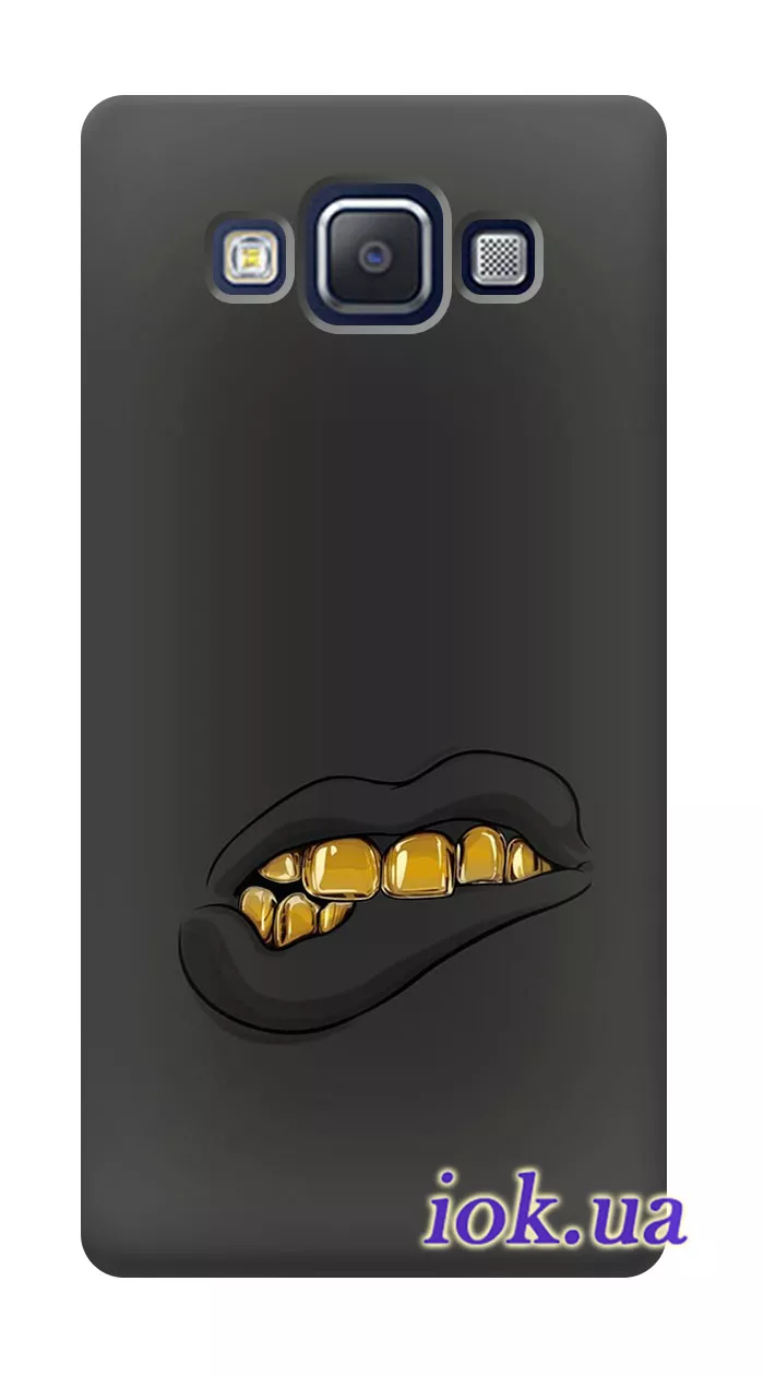 Чехол для Galaxy E7 - Золотые зубы