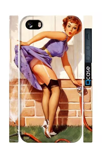Чехол для iPhone 5, 5s для девушек пин ап арт - Girl retro| Qcase