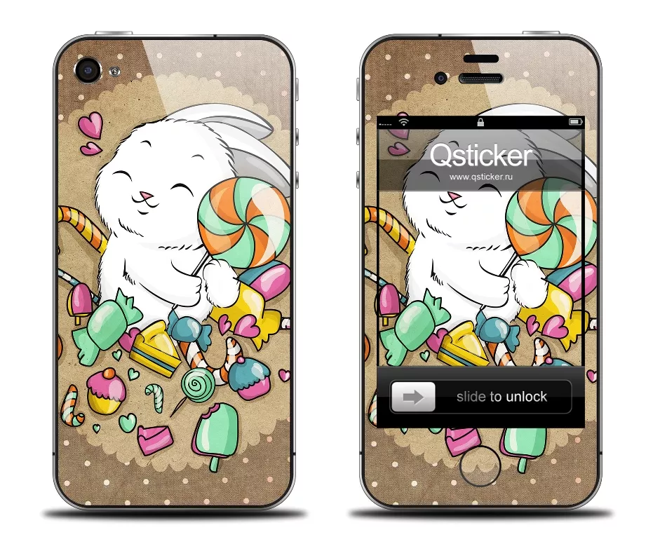 iPhone 4/4S виниловая наклейка - I Love Candy