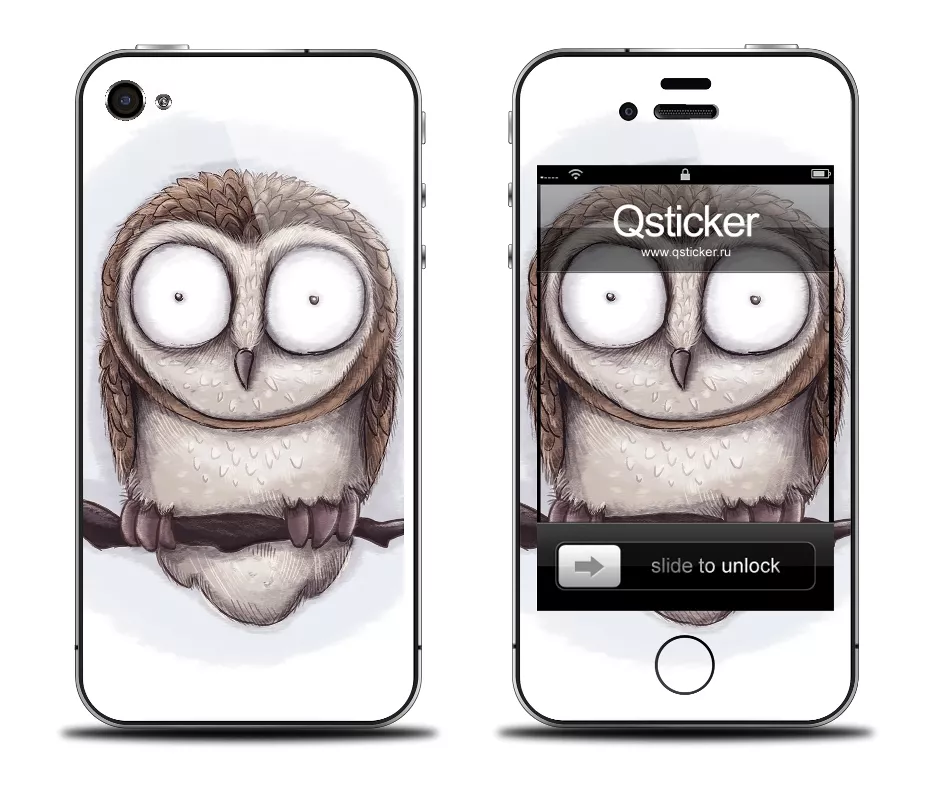 iPhone 4/4S виниловая наклейка - Owl