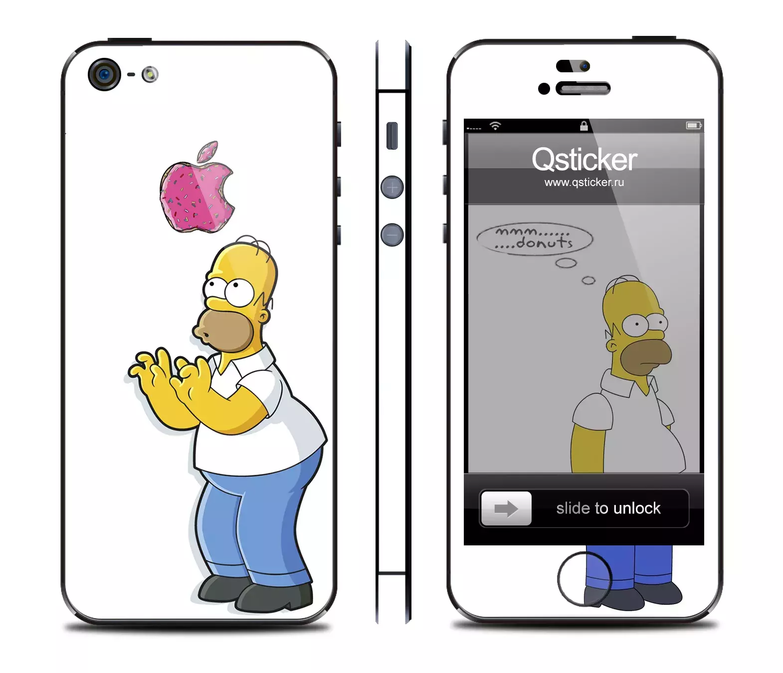 Наклейка Qsticker Simpson Homer на iPhone 5/5S
