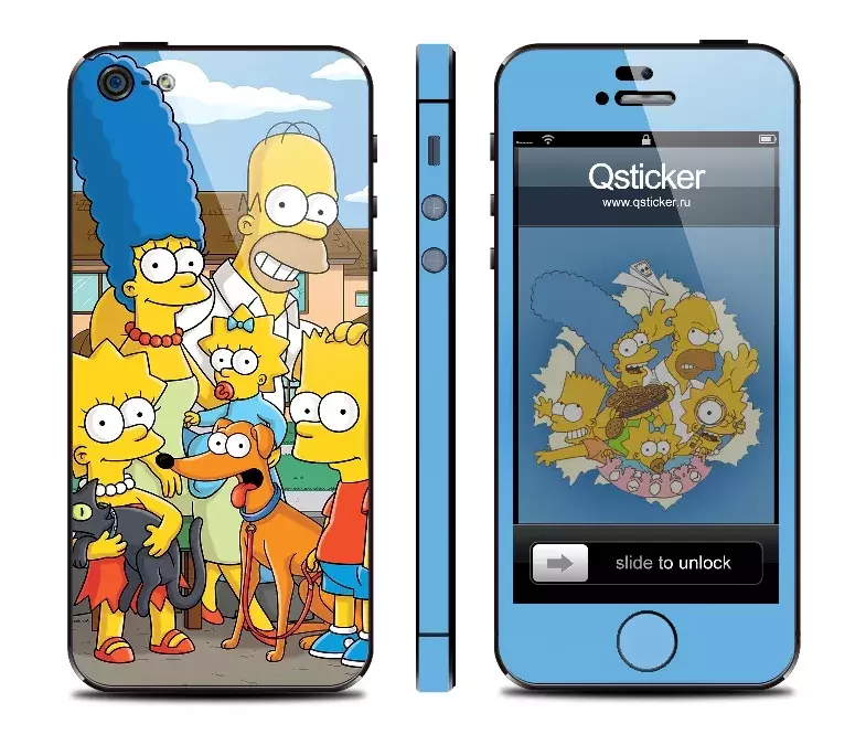 iPhone 5 наклейка с любимыми Simpsons
