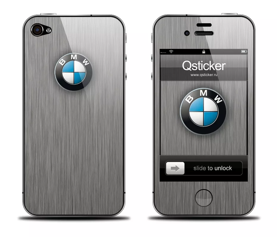 Наклейка на телефон iPhone 4S/4- Дизайн BMW Grey