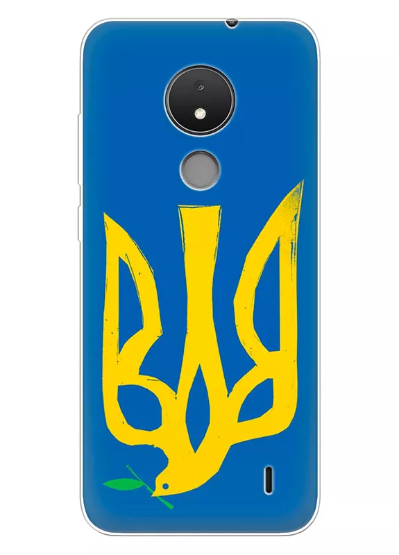 Чехол на Nokia C21 с сильным и добрым гербом Украины в виде ласточки