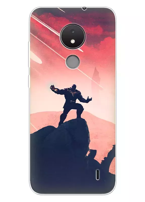 Чехол для Nokia C21 - Танос Thanos вызывает мощь природы с помощью перчатки бесконечности