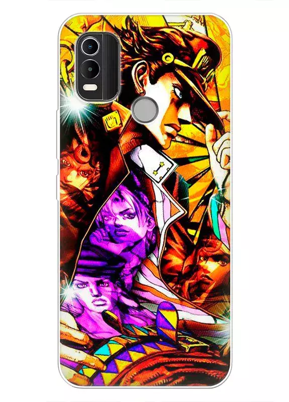 Чехол для Nokia C21 Plus - JoJo’s Bizarre Adventure Джотаро Куджо в зеркальном стиле