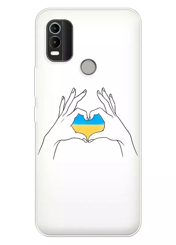 Чехол на Nokia C21 Plus с жестом любви к Украине