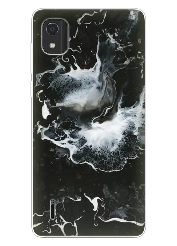 Nokia C2 2nd Edition чехол с современным дизайном из силикона - Всплеск мрамора