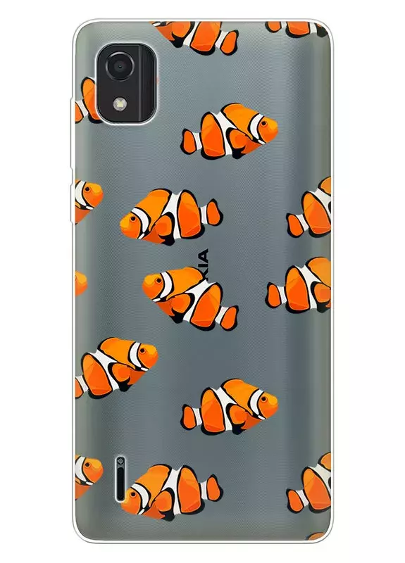 Nokia C2 2nd Edition силиконовый чехол с рыбками