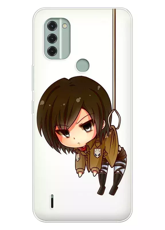 Nokia C31 чехол - Атака на титанов Attack on Titan Микаса Аккерман в виде призовой игрушки 