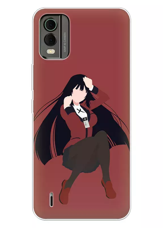 Nokia C32 чехол - Безумный азарт Маньяк азартных игр Какэгуруи Kakegurui Compulsive Gambler Юмэко Джабами присела вектор-арт