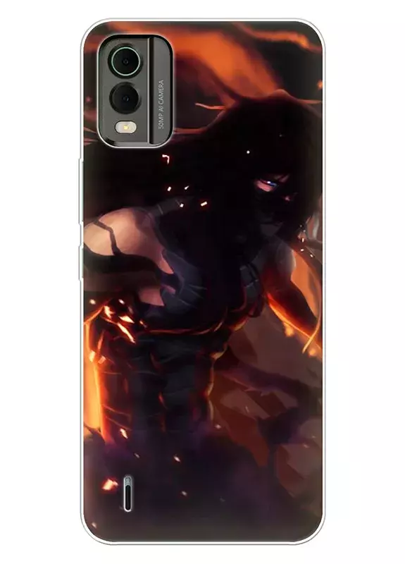 Nokia C32 чехол с картинкой Блич Bleach Ичиго Куросаки в тени битвы