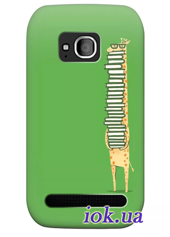 Чехол для Nokia Lumia 710 - Любознательный жираф 