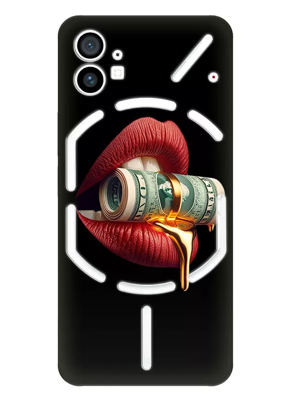 Силиконовый чехол для Nothing Phone 1 - Доллары во рту