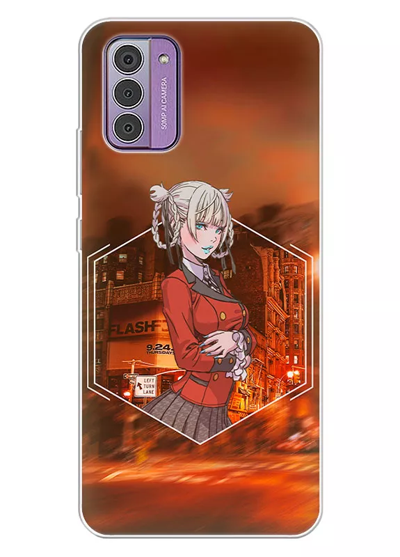Nokia G310 чехол - Безумный азарт Маньяк азартных игр Какэгуруи Kakegurui Compulsive Gambler Кирари Момобами на фоне города