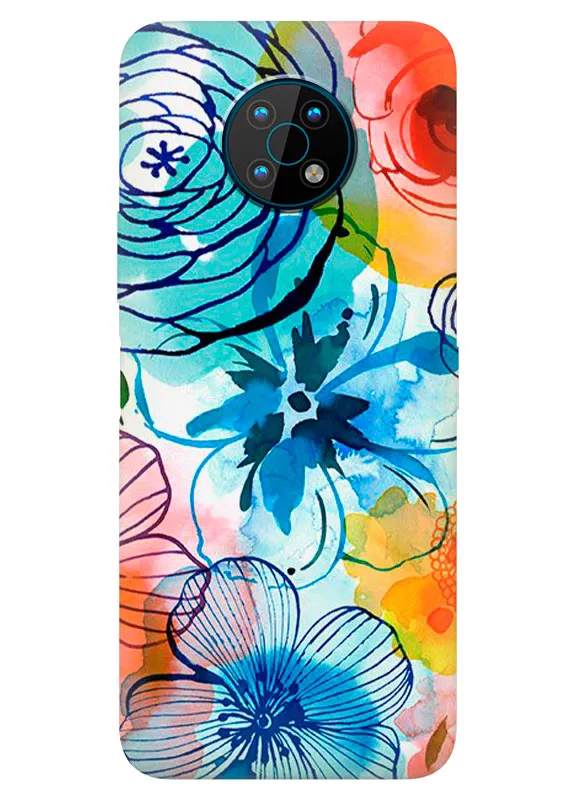 Nokia G50 силиконовый чехол с картинкой - Арт цветы