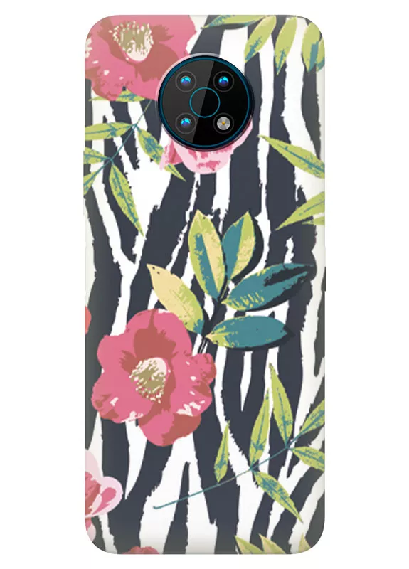 Nokia G50 силиконовый чехол с картинкой - Пастельные цветы