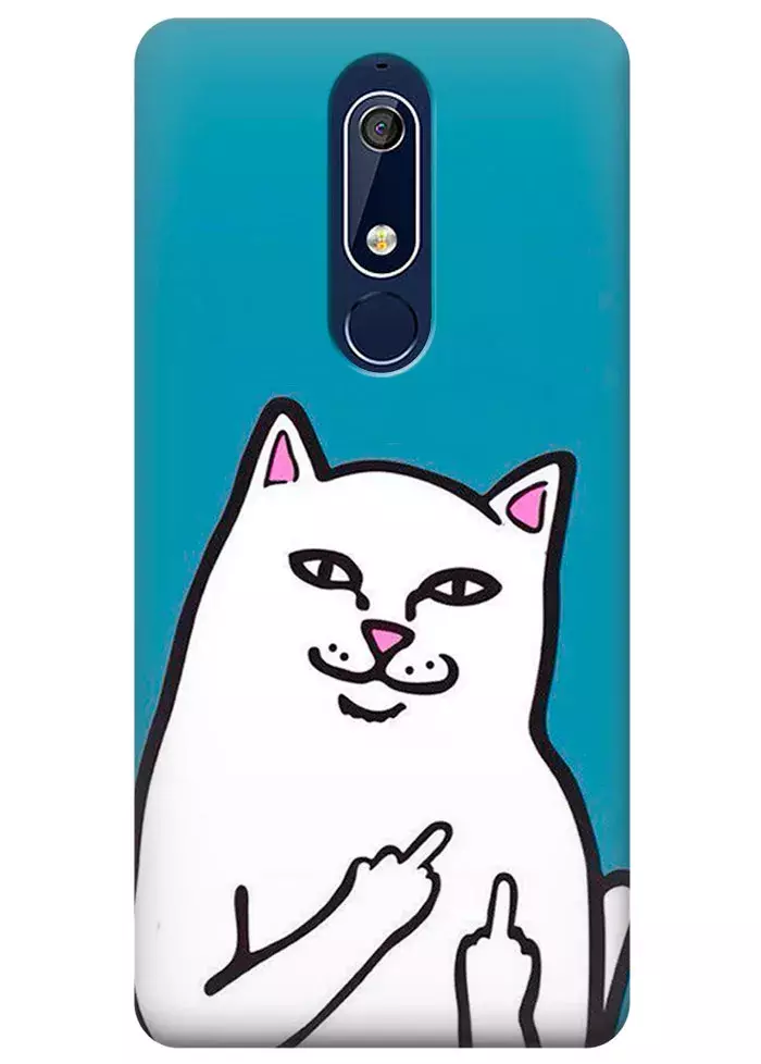 Чехол для Nokia 5.1 - Кот с факами