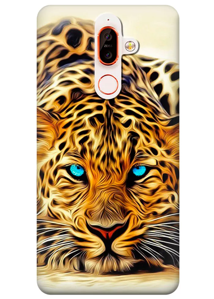 Чехол для Nokia 7 Plus - Леопард