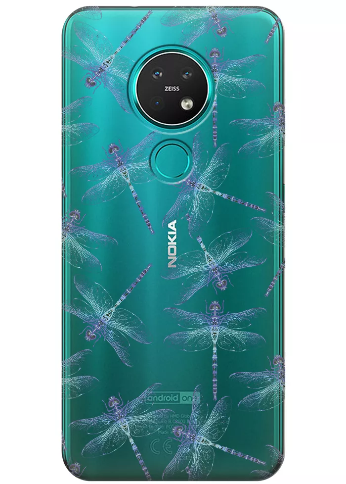 Чехол для Nokia 7.2 - Голубые стрекозы