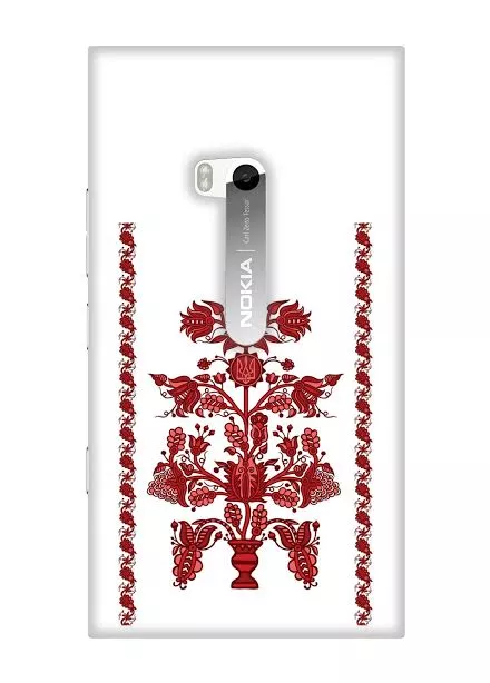 Купить красивый чехол для Nokia Lumia 900 в виде украинской вышиванки - Red flow