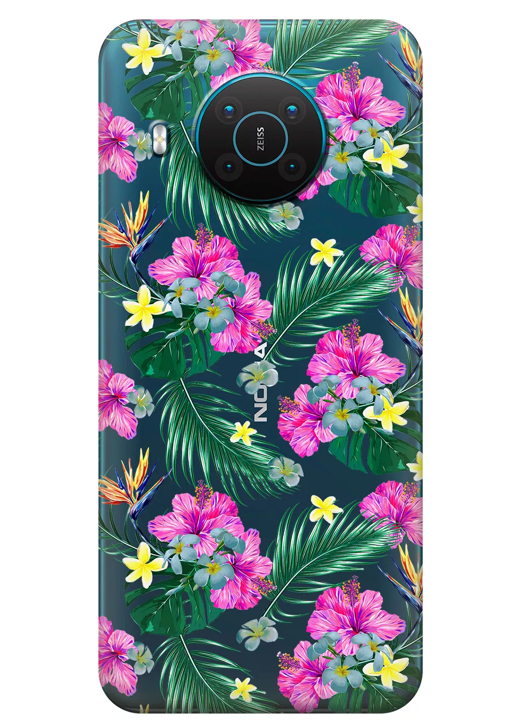 Чехол для Nokia X20 - Тропические цветы