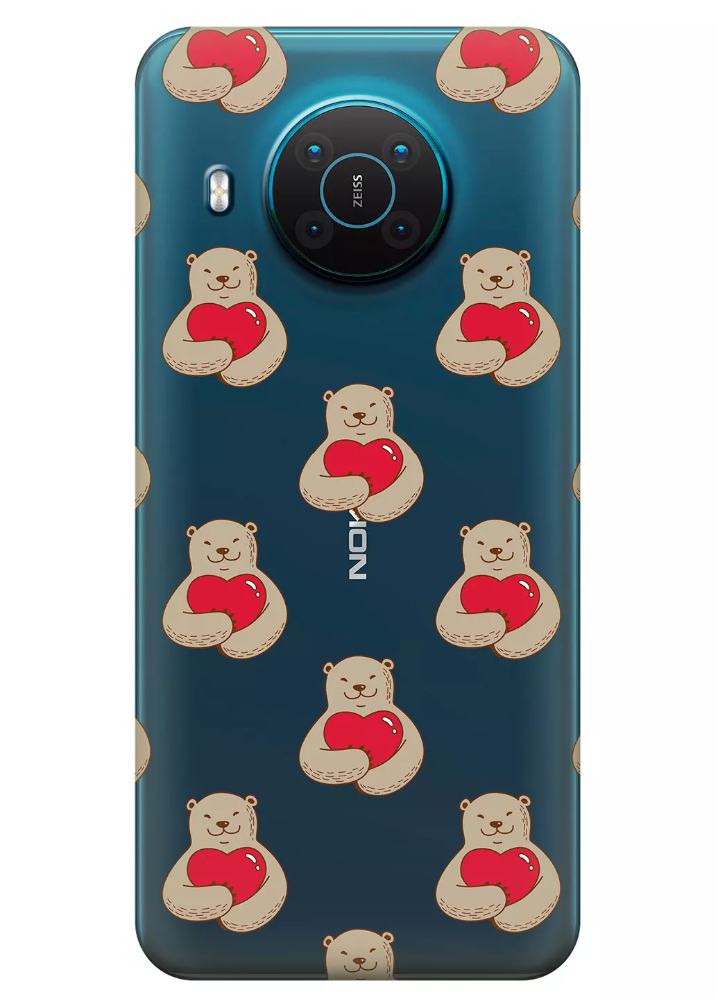 Чехол для Nokia X20 - Влюбленные медведи