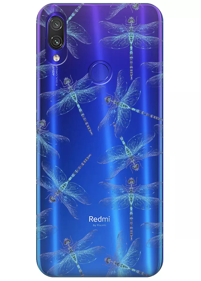 Чехол для Xiaomi Redmi Note 7 Pro - Голубые стрекозы