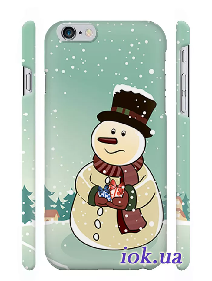 Чехол на iPhone 6 - Рождественский снеговик 