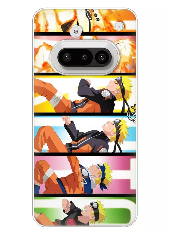 Чехол для Nothing Phone 3A из силикона - Атака Наруто коллаж
