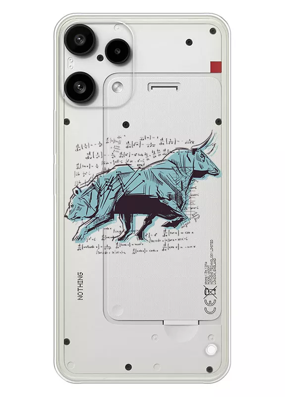 Nothing Phone 3A Lite прозрачный силиконовый чехол - Bulls or bears