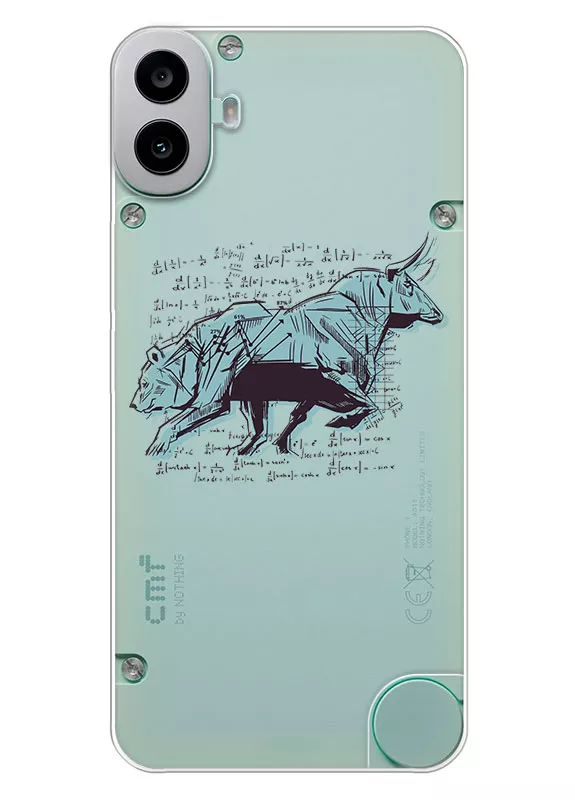 Nothing CMF Phone 1 прозрачный силиконовый чехол - Bulls or bears