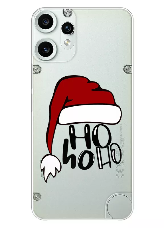 Nothing CMF Phone 2 Pro прозрачный чехол из силикона под Новый Год - HoHoHo