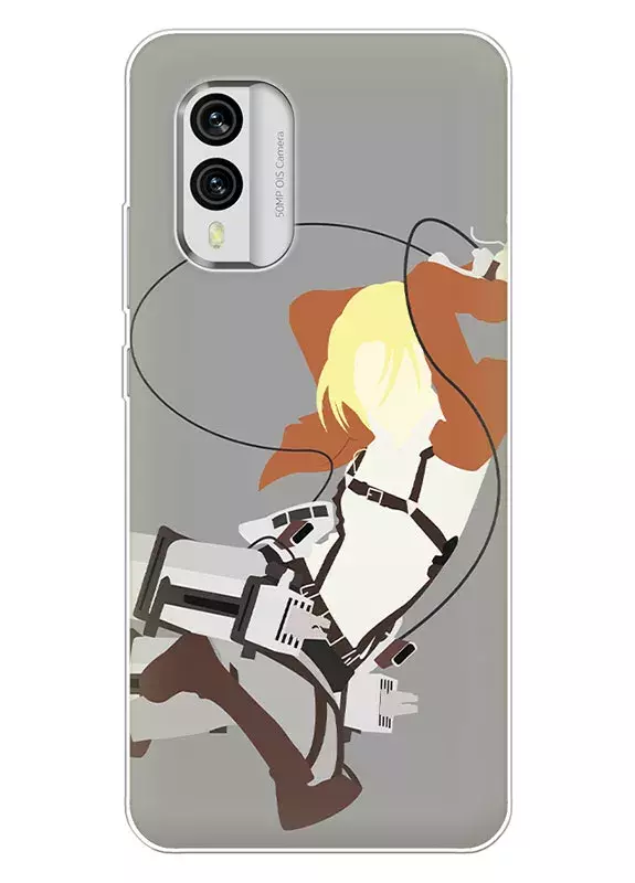 Nokia X30 чехол - Атака на титанов Attack on Titan Армин Арлерт в атаке вектор-арт