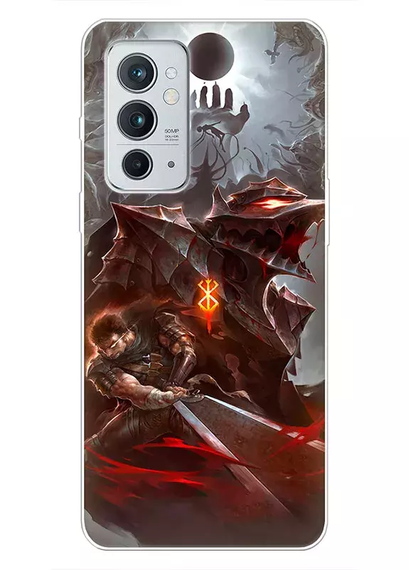 OnePlus 9RT 5G чехол - Берсерк Бэрусэруку Berserk Beruseruku Гатса в атаке и Гриффит под солнечным затмением