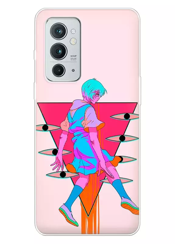 Чехол для OnePlus 9RT 5G - Евангелион Evangelion Рей Аянами неоновый арт 