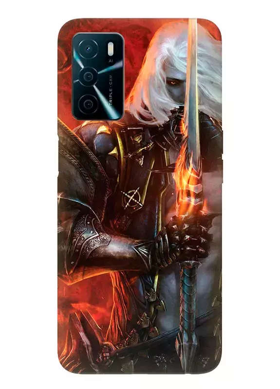 Чехол для OPPO A16 - Кастлвания Castlevania Алукард с огненным мечем