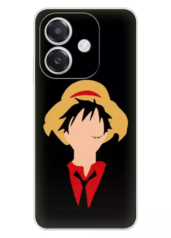 Oppo A3 / A3x чехол - Ван-Пис One Piece Луффи крупным планом вектор-арт