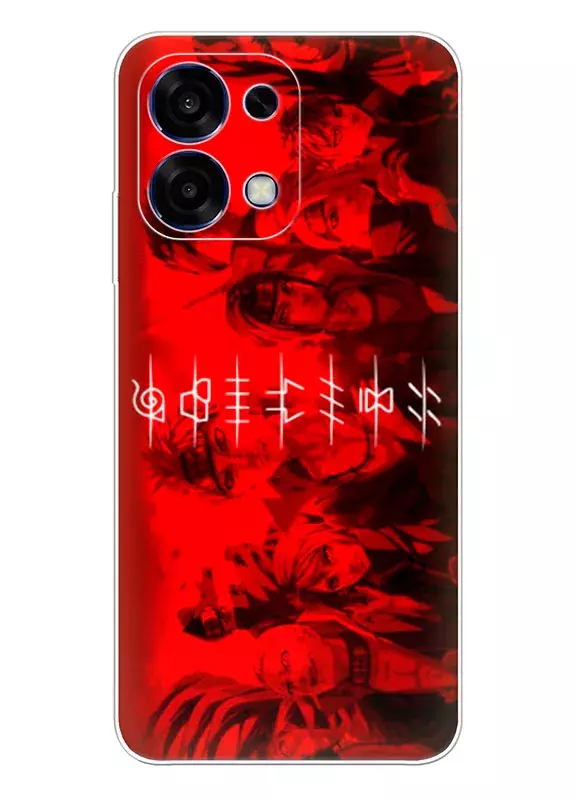 OPPO A6 Pro чехол из силикона - Наруто в красных тонах