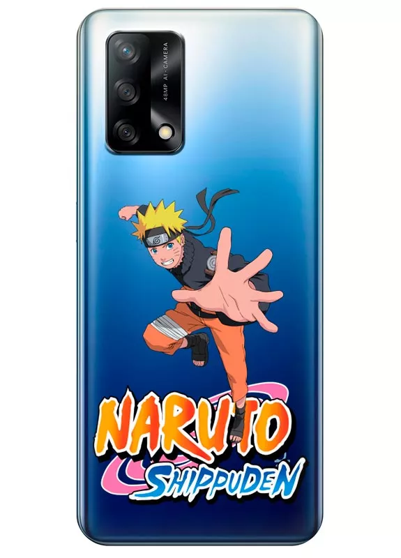 Чехол для OPPO A74 из прозрачного силикона - Naruto Shippuden Logo