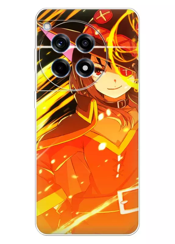 Бампер для OnePlus Ace 3 - Коносуба KonoSuba улыбающаяся Мегумин крупным планом