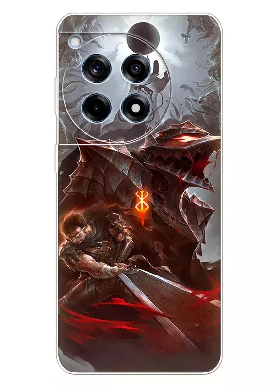OnePlus Ace 3 чехол - Берсерк Бэрусэруку Berserk Beruseruku Гатса в атаке и Гриффит под солнечным затмением