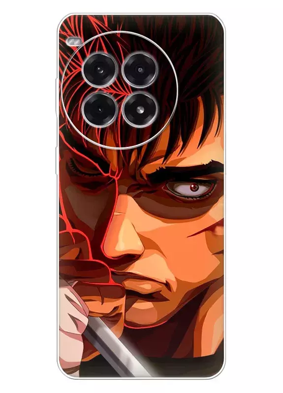 OnePlus Ace 3 Pro чехол - Берсерк Бэрусэруку Berserk Beruseruku лицо Гатса крупным планом