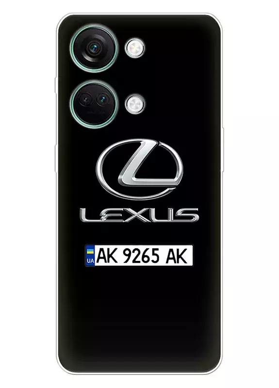 Чехол для OnePlus Ace 2V с лого Lexus с номерным знаком